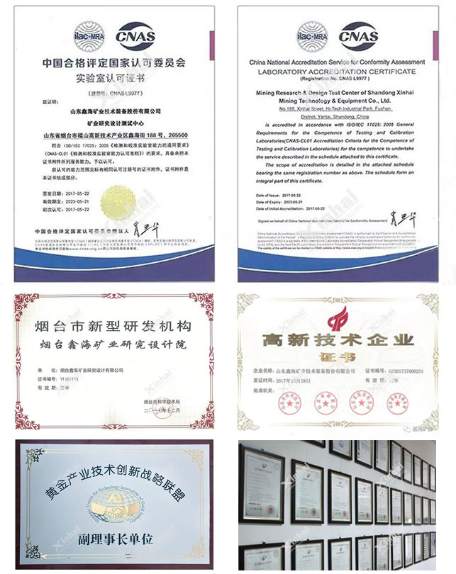 選礦試驗機(jī)構(gòu)證書